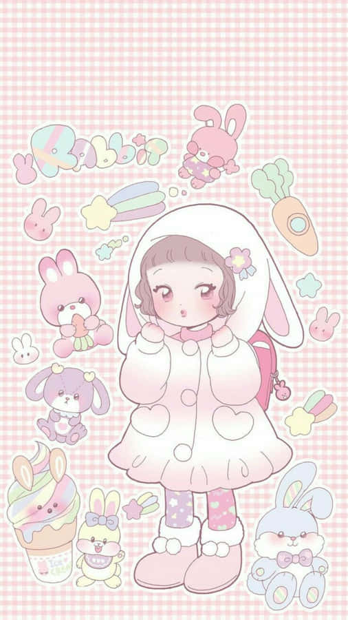 Kawaii Kitten In Space: A Colorful Adventure Wallpaper