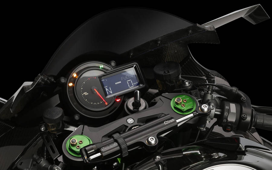 Kawasaki H2r Tachometer And Speedometer Wallpaper