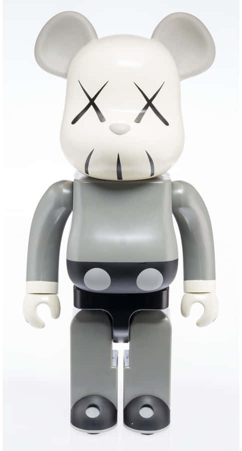 Kaws Bearbrick Figure Gray Scale Wallpaper