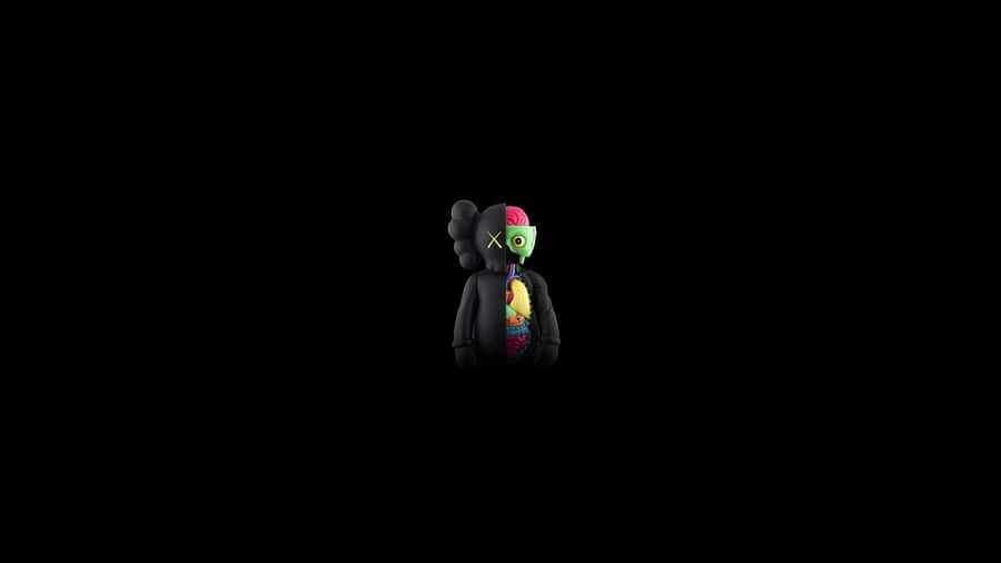 Kaws Companion Figure Black Background Wallpaper