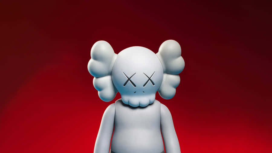 Kaws Figure Red Background Wallpaper