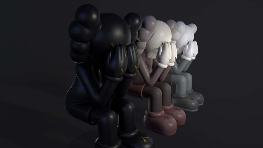 Kaws Passing Through Figures Wallpaper