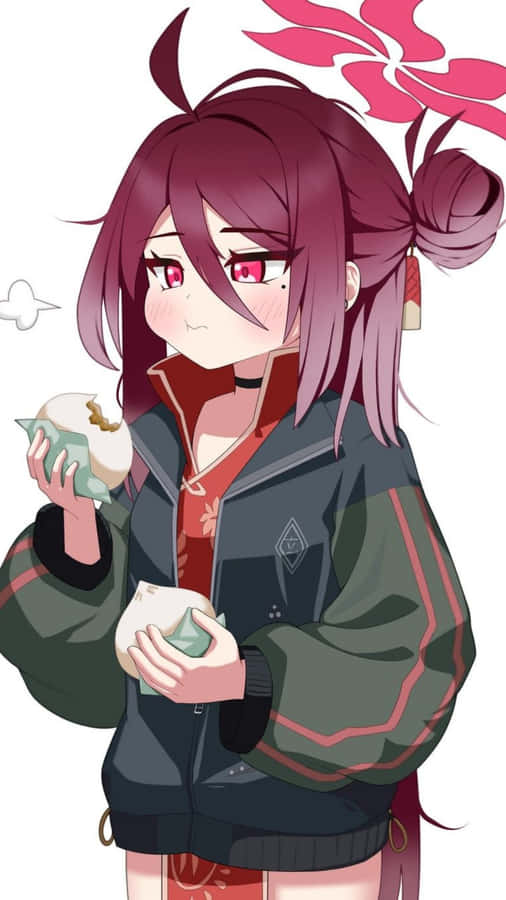 Kayama Reijo Eating Buns Wallpaper