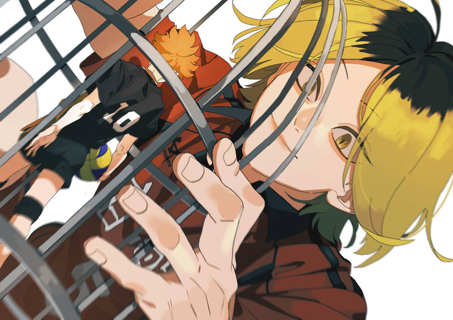 Kenma Holding A Caged Hinata Wallpaper