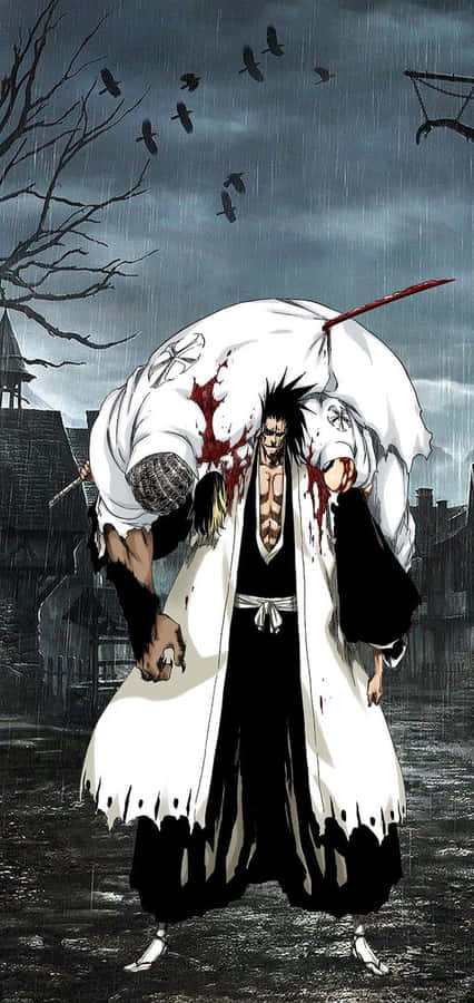 Kenpachi Zaraki, Veteran Soul Reaper Ready For Battle Wallpaper