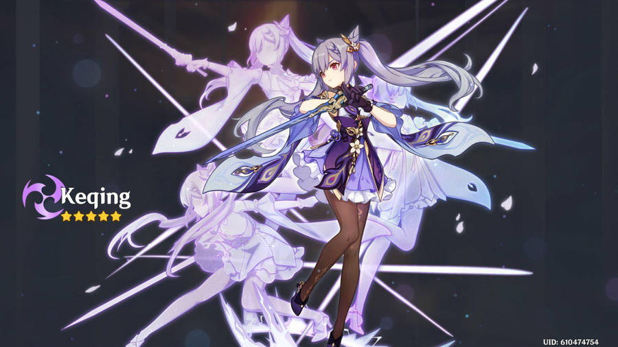 Keqing Is Ready To Challenge The Gods Wallpaper