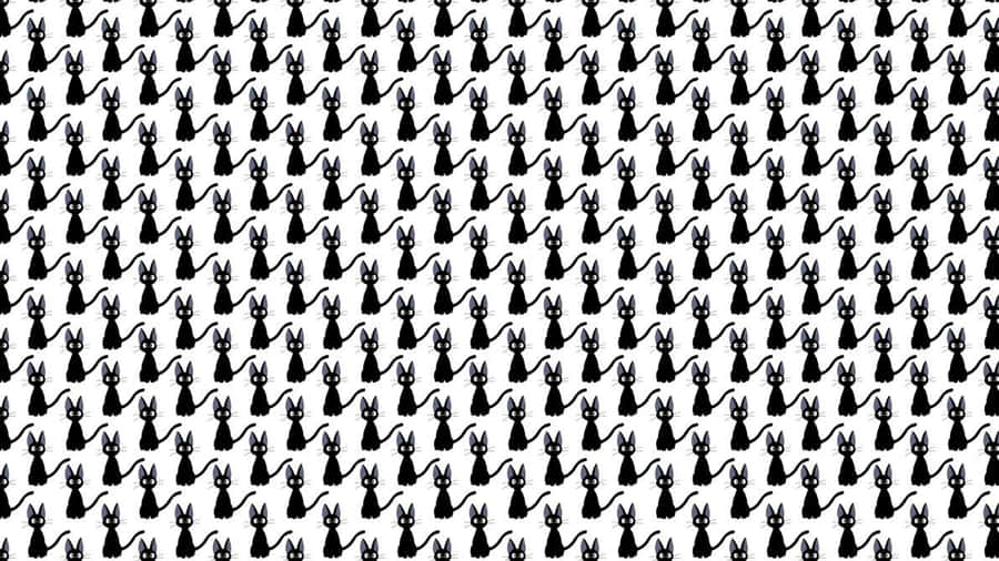 Kiki Soaring Through The Sky With Jiji On Her Delivery Broom Wallpaper