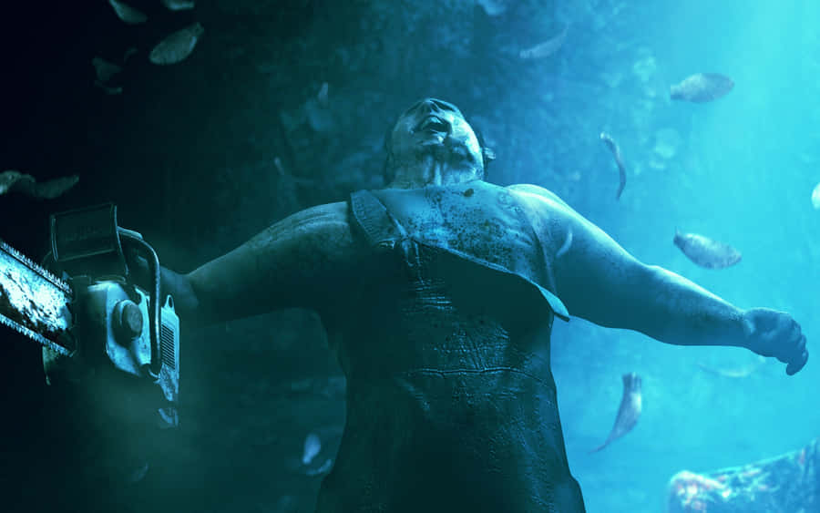 Killer Butcher In Obscure Warehouse Wallpaper