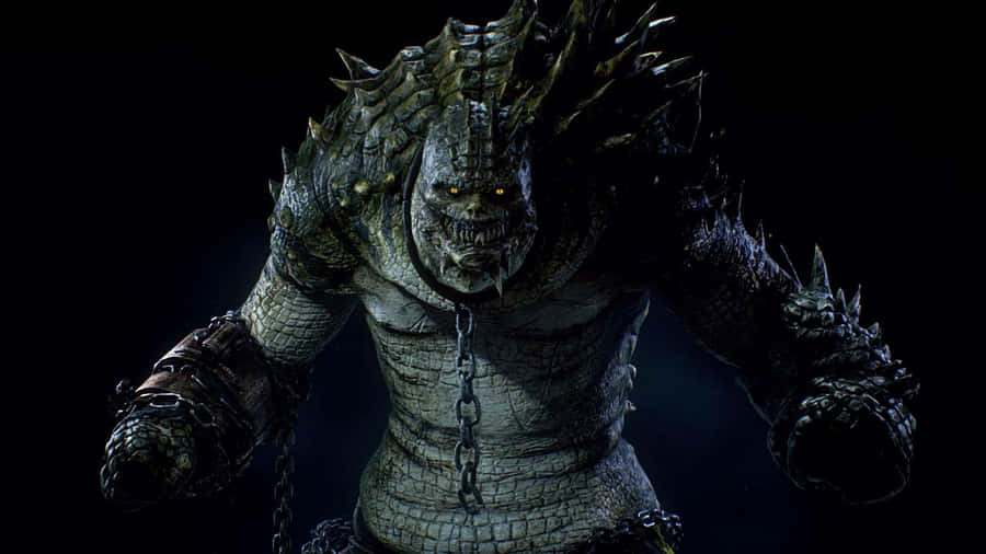 Killer Croc In His Intimidating Stance Wallpaper