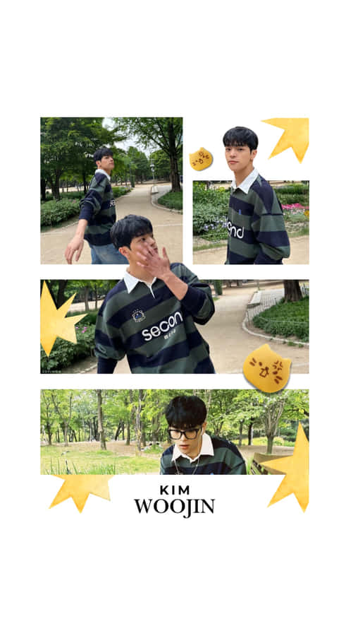 Kim Woojin Casual Outdoor Photoshoot Wallpaper