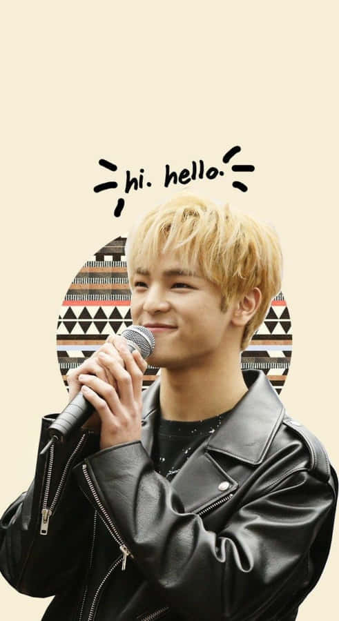 Kim Woojin Warm Greeting Wallpaper