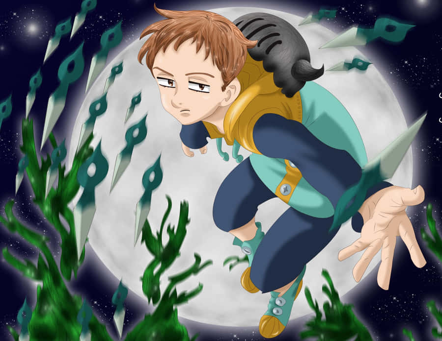 King, The Grizzly's Sin Of Sloth, Soaring In Action In The World Of Seven Deadly Sins Wallpaper