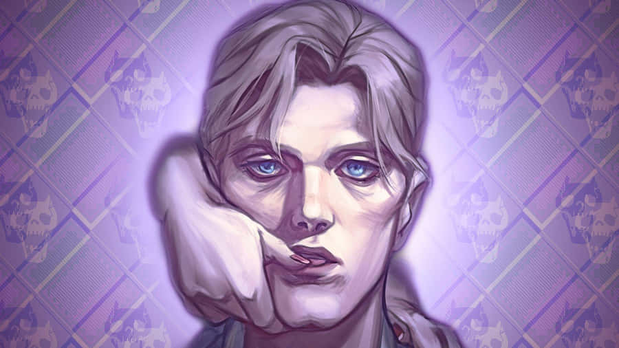Kira Yoshikage Posing Confidently With A Menacing Aura Wallpaper