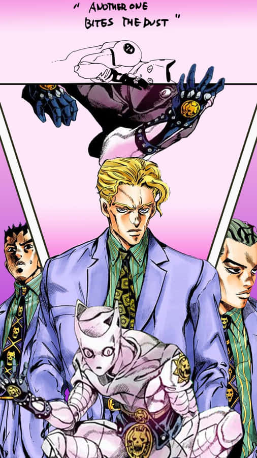 Kira Yoshikage Striking A Confident Pose In A Wallpaper Wallpaper