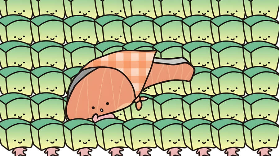 Kirimichan Among Green Characters Wallpaper