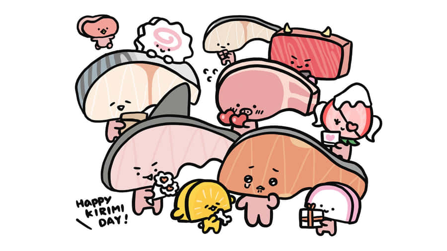 Kirimichan Cute Food Characters Wallpaper