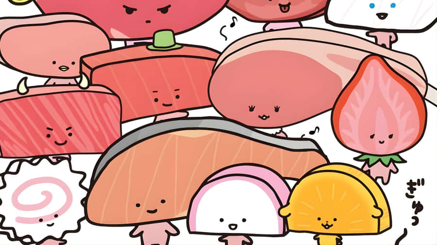 Kirimichan Cute Sushi Characters Wallpaper
