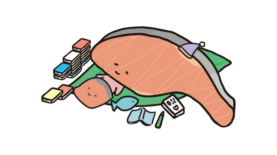 Kirimichan Relaxing With Gadgets Wallpaper