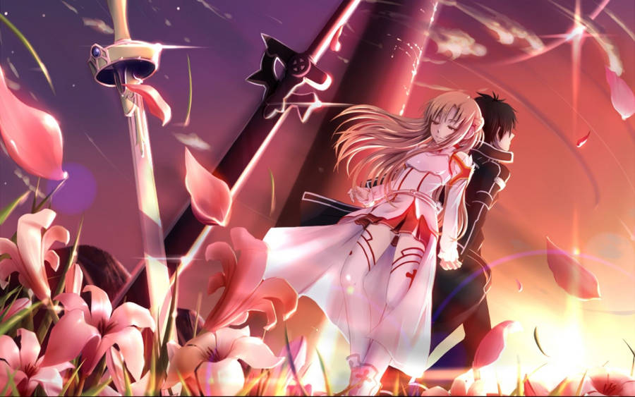 Kirito, Asuna & Yui In The Magical World Of Sword Art Online Wallpaper