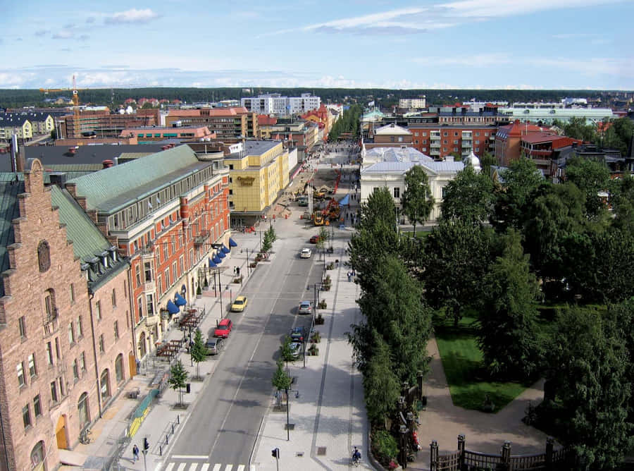 Kiruna City Center Aerial View Wallpaper