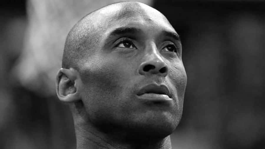 Kobe Bryant Contemplative Blackand White Wallpaper