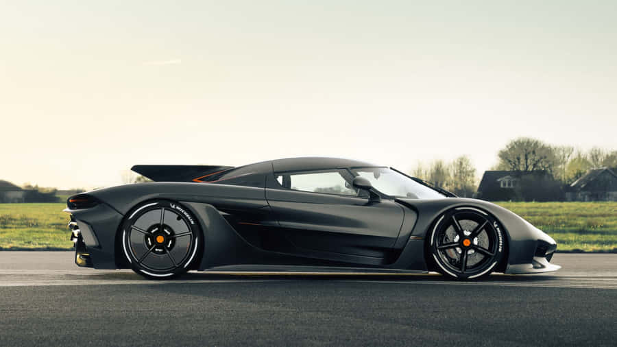Koenigsegg Jesko Black Side Profile Wallpaper