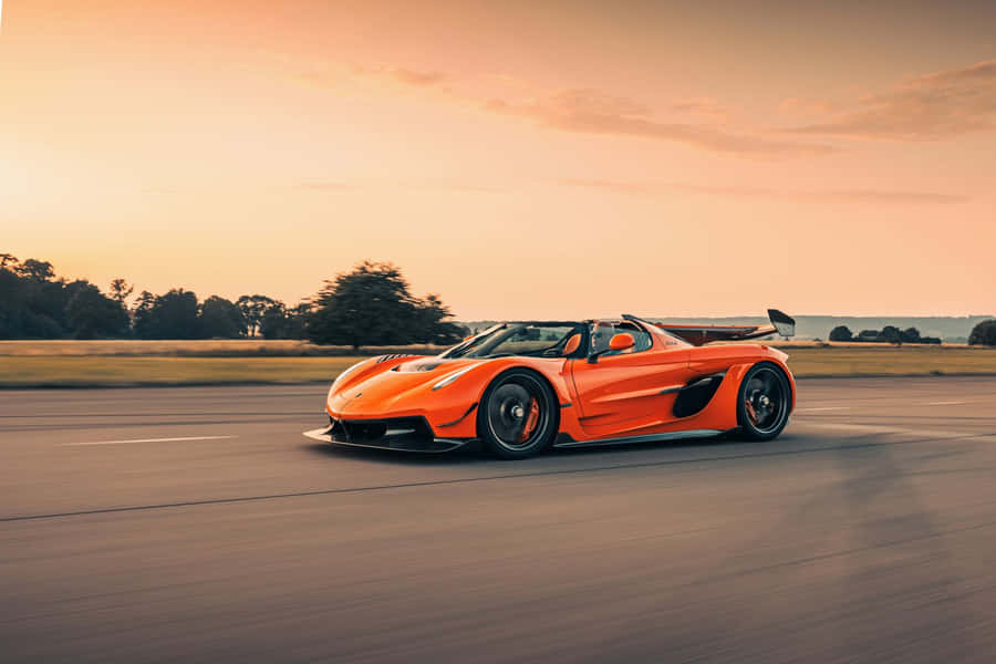 Koenigsegg Jesko Orange Speed Blur Wallpaper