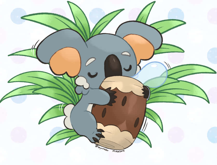 Komala On Polka Dot Background Wallpaper