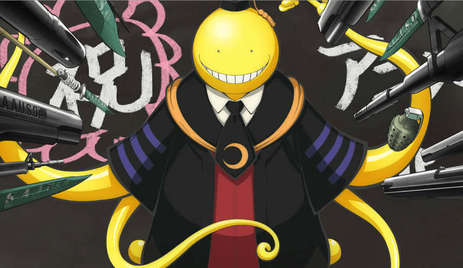 Koro Sensei Smiling With Students Wallpaper