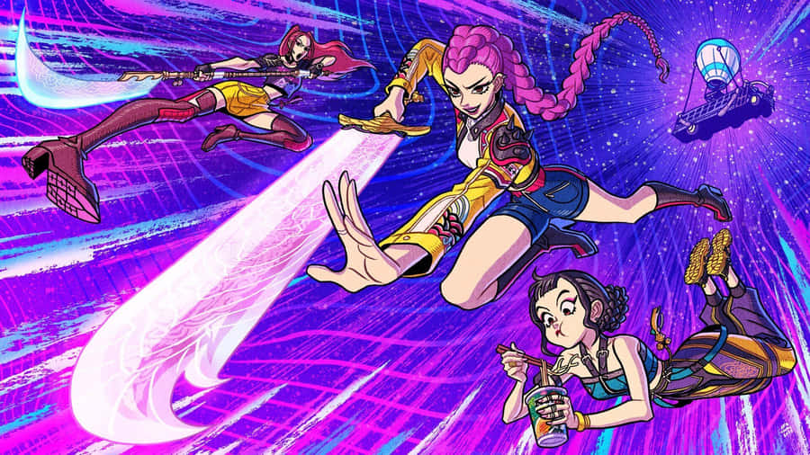 Kpop Demon Hunters Action Scene Wallpaper