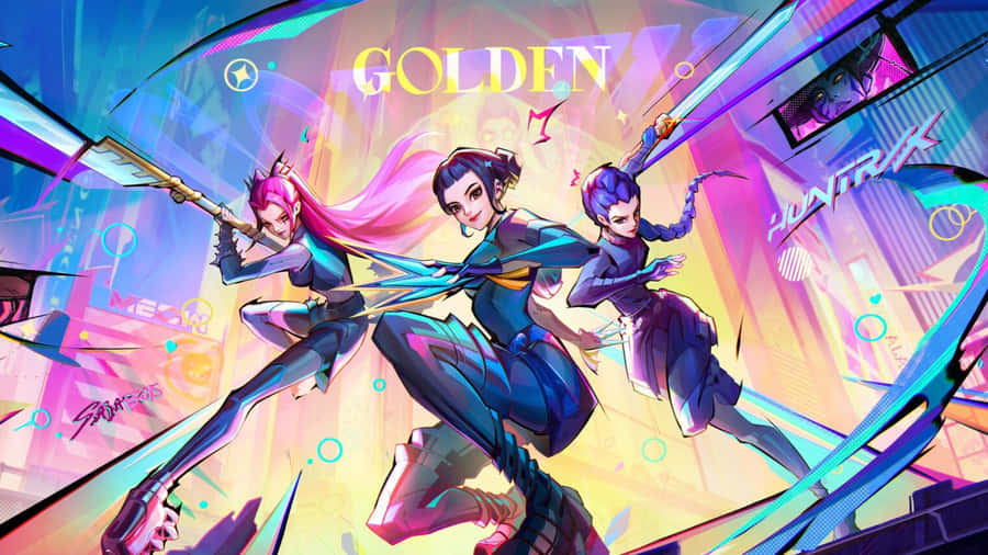 Kpop Demon Hunters Unite Wallpaper