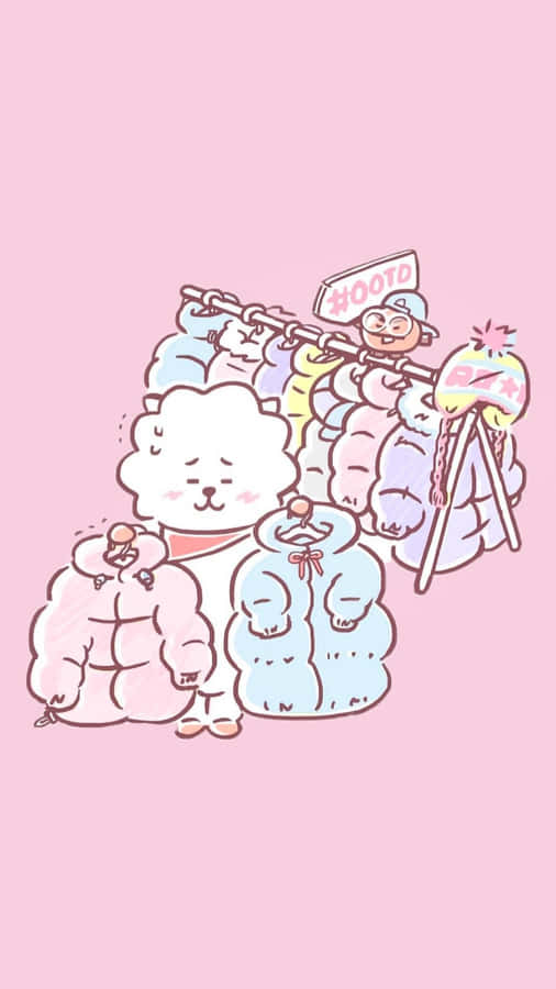 Kpop Kawaii Group Posing Together Wallpaper