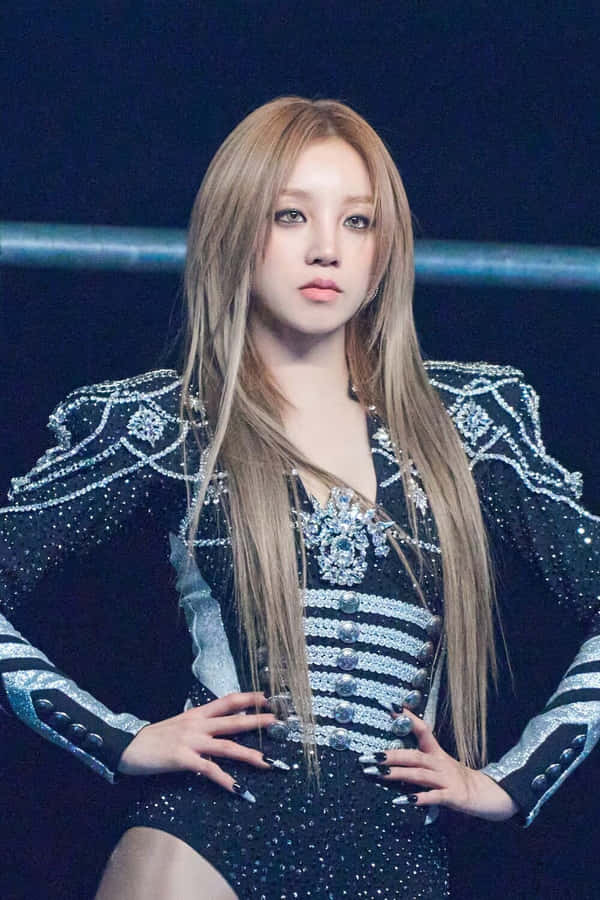 Kpop Starin Sparkling Stage Outfit Wallpaper