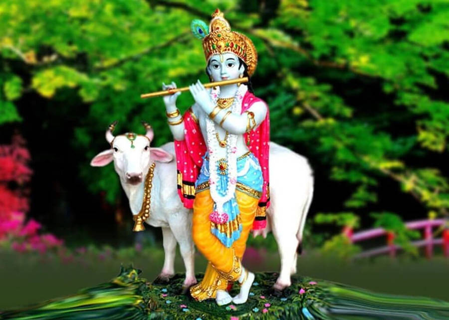 Krishna Arjun Religious Hindu Figurine Wallpaper