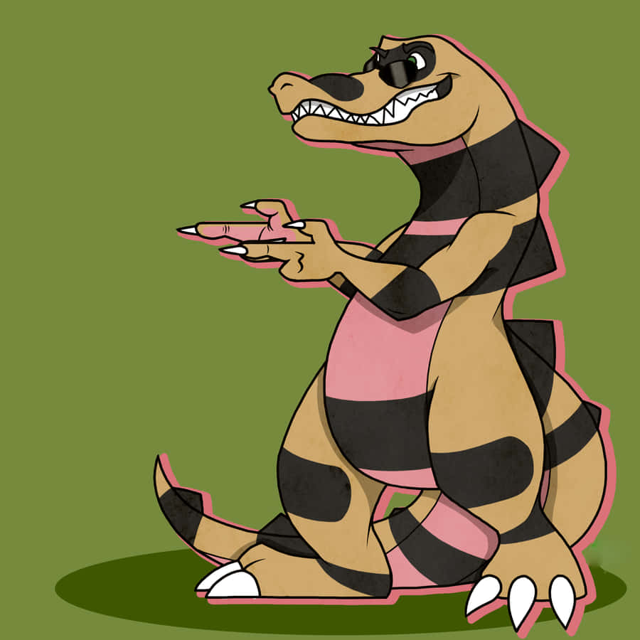 Krokorok Dark Green Art Wallpaper