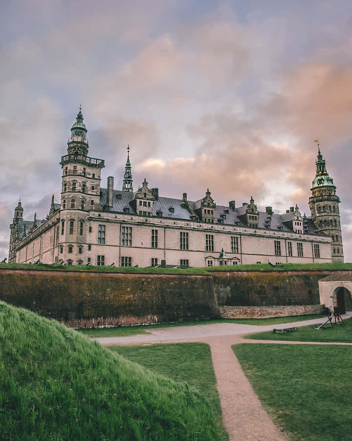 Kronborg Castle Aesthetic Clouds Wallpaper