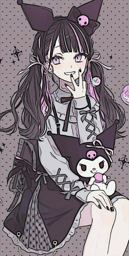 Kuromi Girl Anime Character Illustration Wallpaper