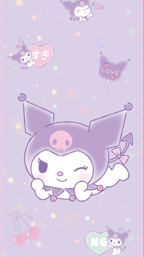 Kuromi Kawaii Posing With Attitude Wallpaper