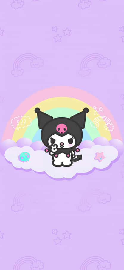 Kuromi Rainbow Clouds Mobile Wallpaper Wallpaper