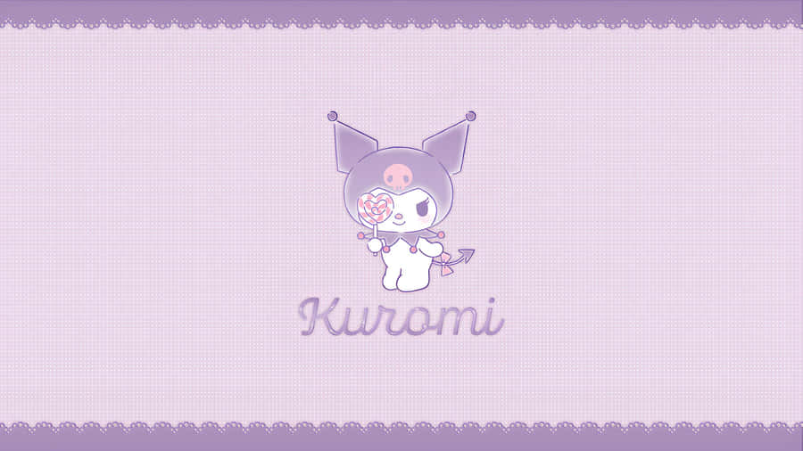 Kuromi With Lollipop Wallpaper Wallpaper