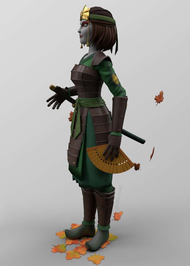 Kyoshi_ Warrior_ Fan_ Autumn_ Leaves Wallpaper