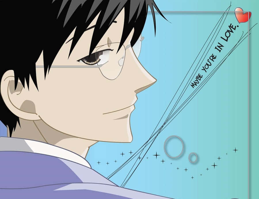 Kyoya Ootori Stylishly Dressed In His Ouran High School Host Club Uniform Wallpaper