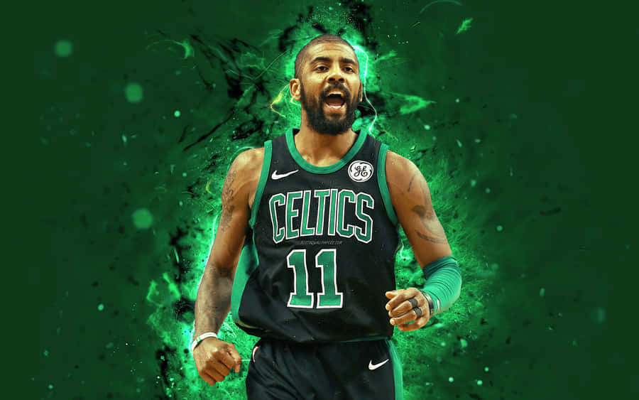 Kyrie Irving In Mid-air | Picture Perfect Basketball Wallpaper