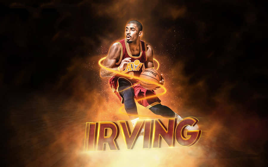 Kyrie Irving Looking Cool During A Game Of Basketball. Wallpaper