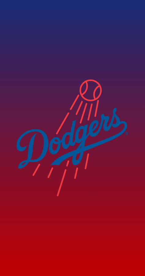 L A Dodgers Logo Gradient Background Wallpaper