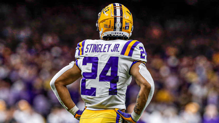 L S U Cornerback Stingley Jr24 Jersey Wallpaper