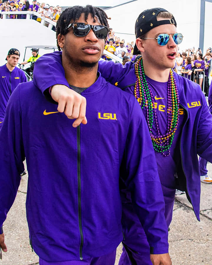 L S U Football Players Celebration Wallpaper