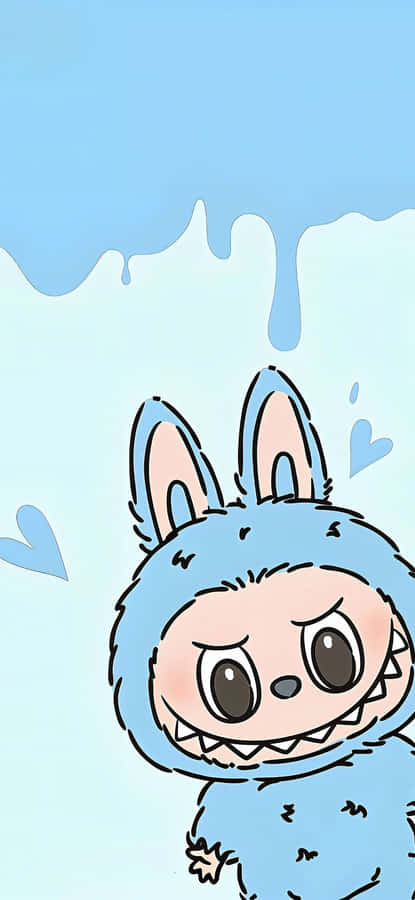 Labubu Cute Blue Wallpaper Wallpaper