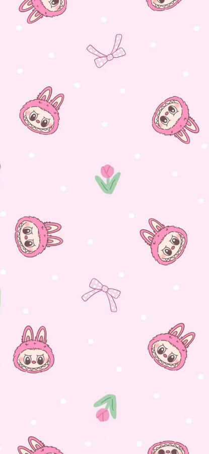 Labubu Cute Bunny Pattern Wallpaper