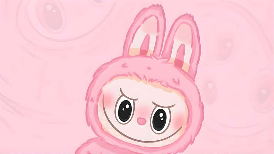 Labubu Pink Bunny Costume Wallpaper